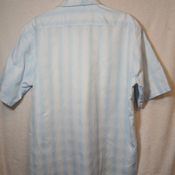 Harry Rosen Men's Dress  Shirt XL Striped Light Blue White Button up - Picture 5 of 5